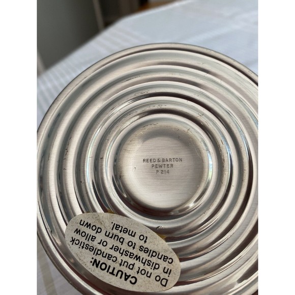 Pair of Reed & Barton Pewter Classically Designed Candlestick Holders P214 - Picture 6 of 10